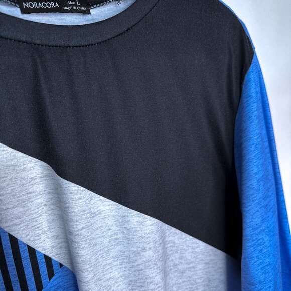 Noracora Women's Long Sleeve Pull Over Geometric Pattern Crewneck Shirt Size L - Picture 7 of 11